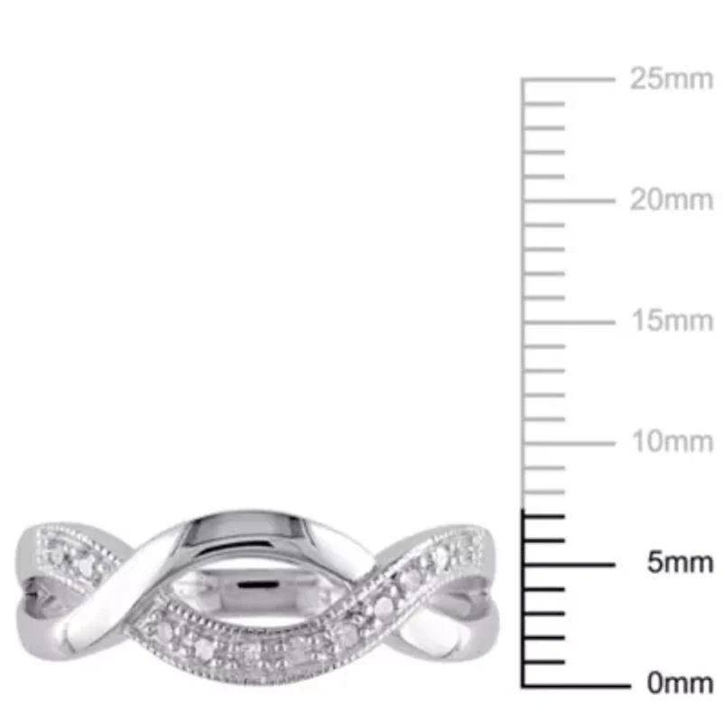 1/10 ct. t.w. Diamond Twist Ring Sterling Silver