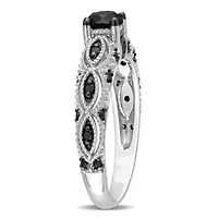 5/8 ct. t.w. Black Diamond Engagement Ring 10K White Gold