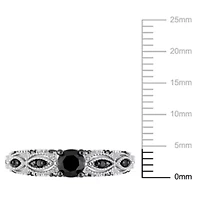 5/8 ct. t.w. Black Diamond Engagement Ring 10K White Gold