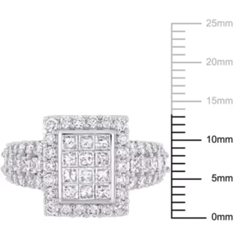 2 ct. t.w. Diamond Cluster Square Engagement Ring 14K White Gold