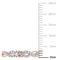 Morganite and Diamond Accent Infinity Ring Rose Plated Sterling Silver