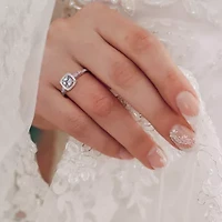 Aquamarine and Diamond Accent Square Halo Ring Sterling Silver