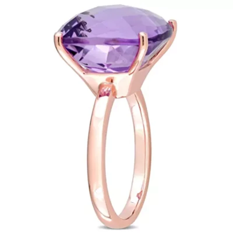 Pink Amethyst Cocktail Ring 14K Rose Gold
