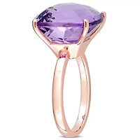 Pink Amethyst Cocktail Ring 14K Rose Gold