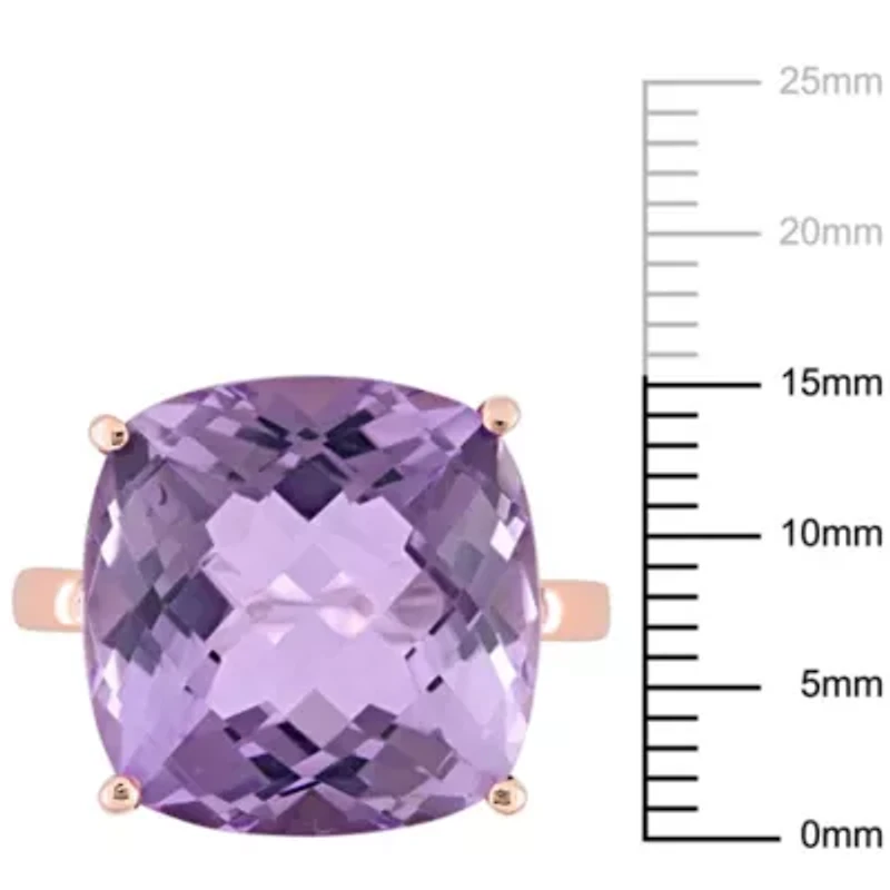 Pink Amethyst Cocktail Ring 14K Rose Gold