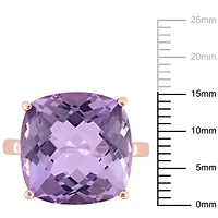 Pink Amethyst Cocktail Ring 14K Rose Gold