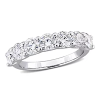 Lab Created Moissanite Semi-Eternity Ring Sterling Silver