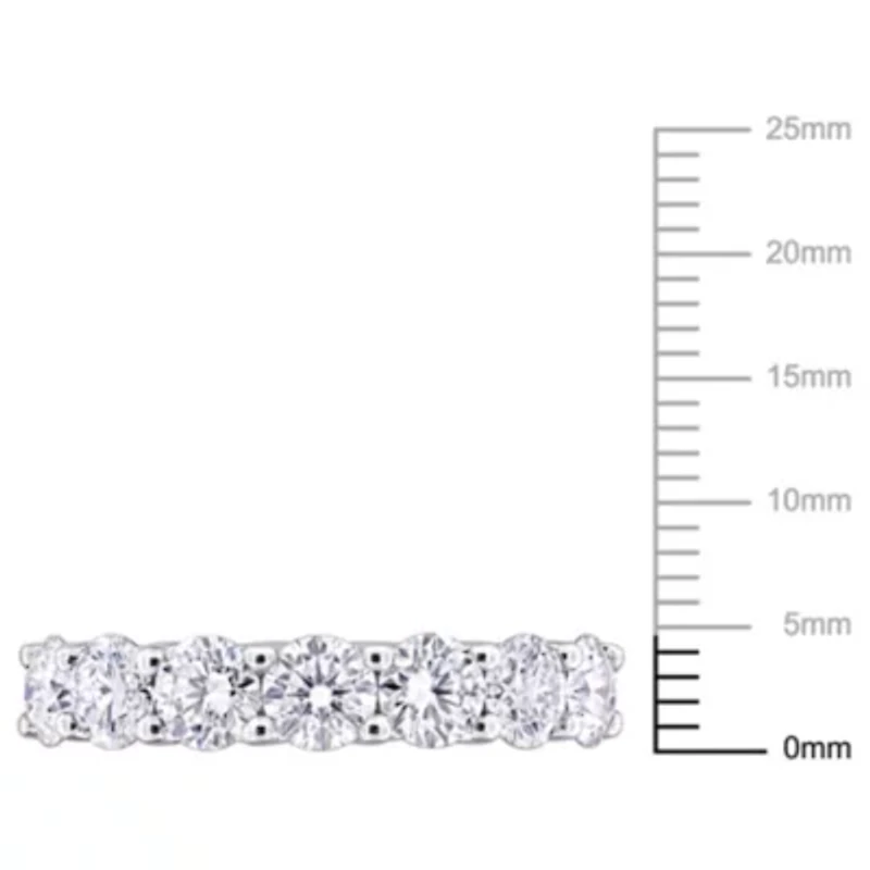 Lab Created Moissanite Semi-Eternity Ring Sterling Silver