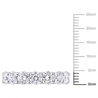 Lab Created Moissanite Semi-Eternity Ring Sterling Silver