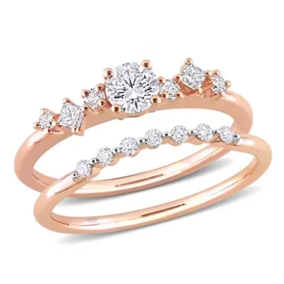 3/5 ct. t.w. Diamond Bridal Ring Set 14K Rose Gold