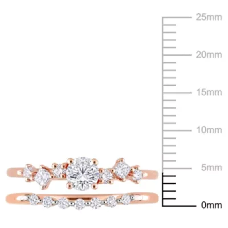 3/5 ct. t.w. Diamond Bridal Ring Set 14K Rose Gold