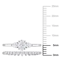 3/4 ct. t.w. Diamond Wedding Ring Set 14K White Gold