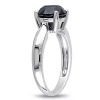 3 ct. t.w. Black Diamond Solitaire Engagement Ring 10K White Gold