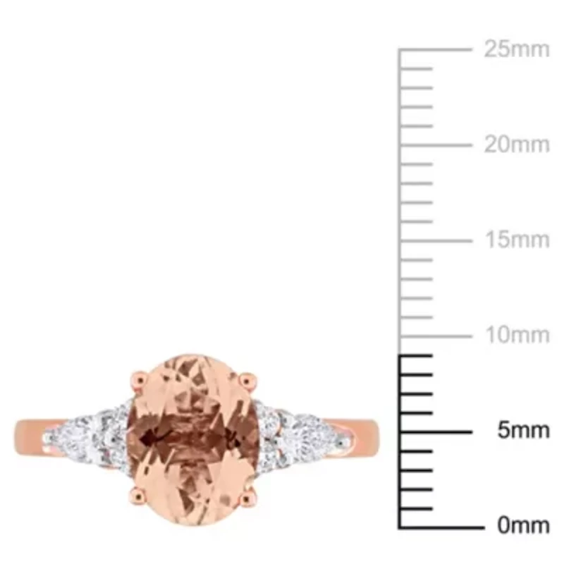 Morganite and 1/3 ct. t.w. Diamond Engagement Ring 14K Rose Gold