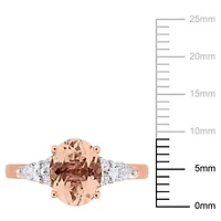 Morganite and 1/3 ct. t.w. Diamond Engagement Ring 14K Rose Gold
