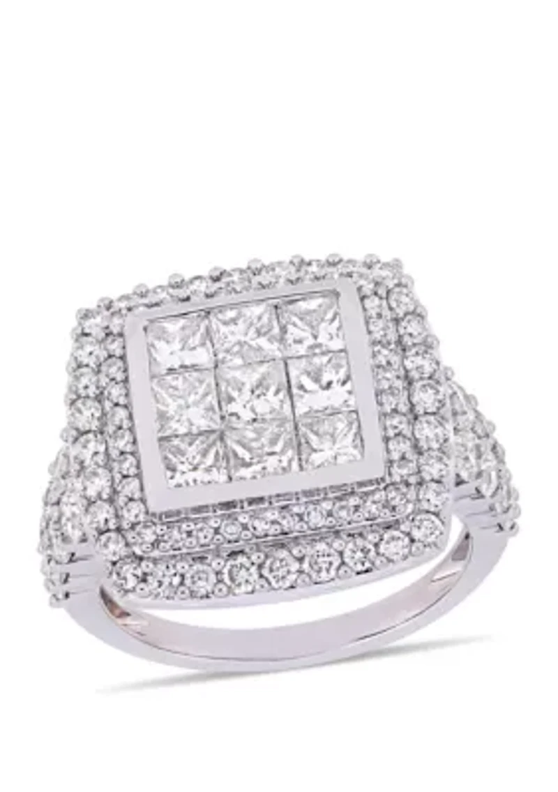 2.86 ct. t.w. Diamond Cluster Engagement Ring 14K White Gold