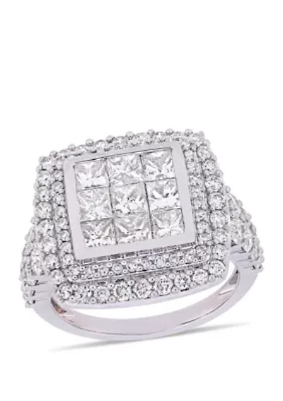 2.86 ct. t.w. Diamond Cluster Engagement Ring 14K White Gold