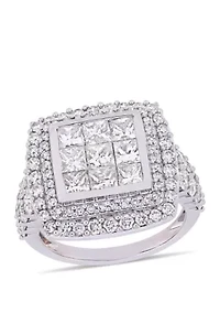 2.86 ct. t.w. Diamond Cluster Engagement Ring 14K White Gold