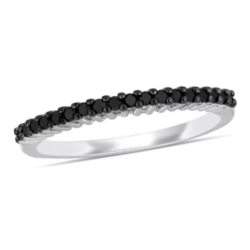 1/5 ct. t.w. Black Diamond Anniversary Ring Sterling Silver with Rhodium Plated