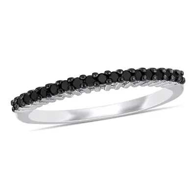 1/5 ct. t.w. Black Diamond Anniversary Ring Sterling Silver with Rhodium Plated