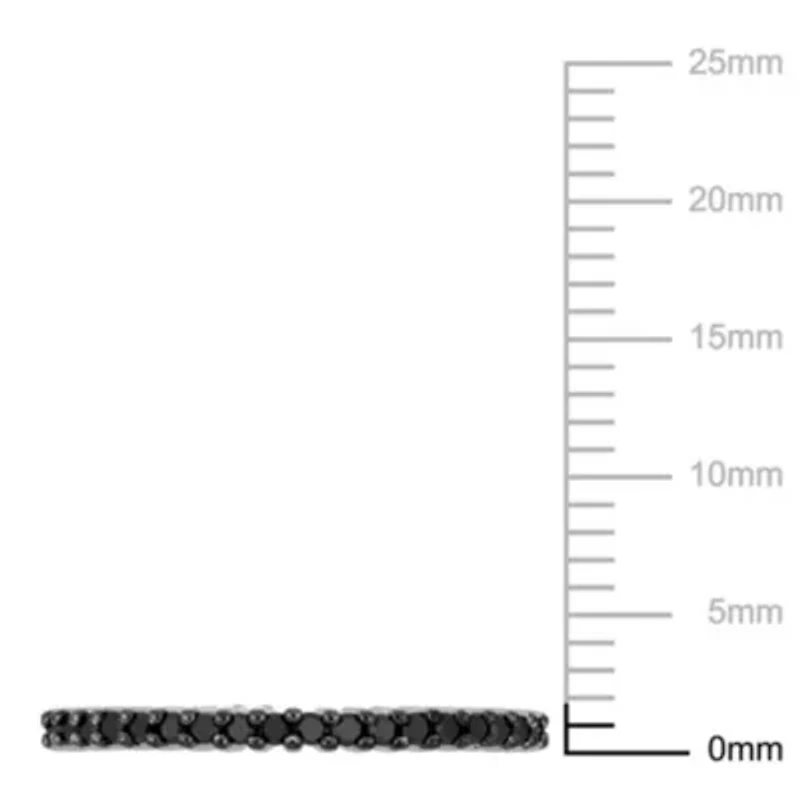 1/5 ct. t.w. Black Diamond Anniversary Ring Sterling Silver with Rhodium Plated