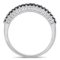 1/5 ct. t.w. Black Diamond Anniversary Ring Sterling Silver with Rhodium Plated