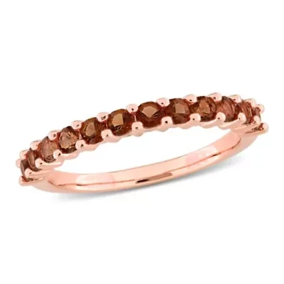 Smokey Quartz Anniversary Ring Rose Plated Sterling Silver