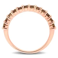 Smokey Quartz Anniversary Ring Rose Plated Sterling Silver
