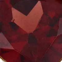 1/2 ct. t.w. Garnet and 0.06 Diamond Halo Heart Ring 10K Yellow Gold