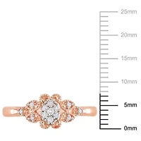 1/10 ct. t.w. Diamond Engagement Ring Rose Plated Sterling Silver