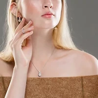 Lab Created 3-Pc Set of White Sapphire Ring, Earrings & Pendant with Chain Sterling Silver