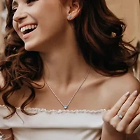 3-Pc Set of Sky Blue Topaz & Diamond Accent Heart Swirl Ring, Earrings Necklace Sterling Silver