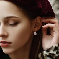 3-Pc Set of Blue Opal & White Topaz with 1/6 ct. t.w. Diamond Halo Ring, Earrings Pendant Chain Yellow Plated Sterling Silver