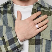 Diamond Men's Signet Ring in 10k White Gold