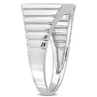 Diamond Men's Signet Ring in 10k White Gold