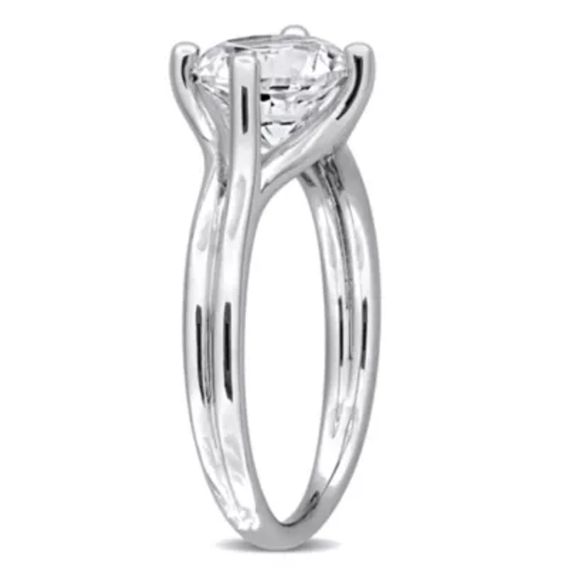 Created White Sapphire Ring Sterling Silver
