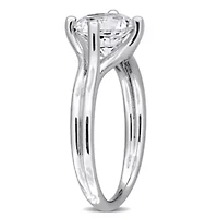 Created White Sapphire Ring Sterling Silver