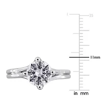 Created White Sapphire Ring Sterling Silver