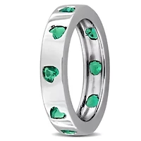 Lab Created Emerald Ring Sterling Silver