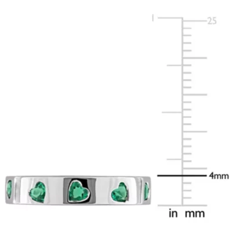 Lab Created Emerald Ring Sterling Silver