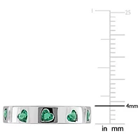 Lab Created Emerald Ring Sterling Silver