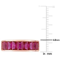 Lab Created Ruby Ring Rose Plated Sterling Silver