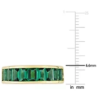 Lab Created Emerald Ring Yellow Plated Sterling Silver
