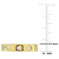 Lab Created White Sapphire Ring Yellow Plated Sterling Silver