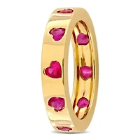 Lab Created Ruby Ring Yellow Plated Sterling Silver