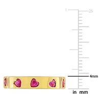 Lab Created Ruby Ring Yellow Plated Sterling Silver