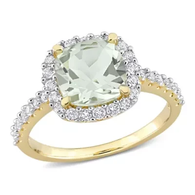 Color Gemstone Halo Ring