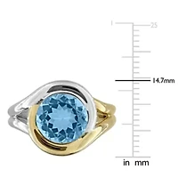 Sky Blue Topaz Ring Two-tone Sterling Silver