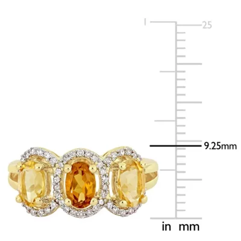 Citrine Madeira & Ring Yellow Plated Sterling Silver