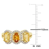 Citrine Madeira & Ring Yellow Plated Sterling Silver